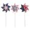 Glitzhome&#xAE; 32&#x22; Plastic Stars &#x26; Stripes Patriotic Windmill Set